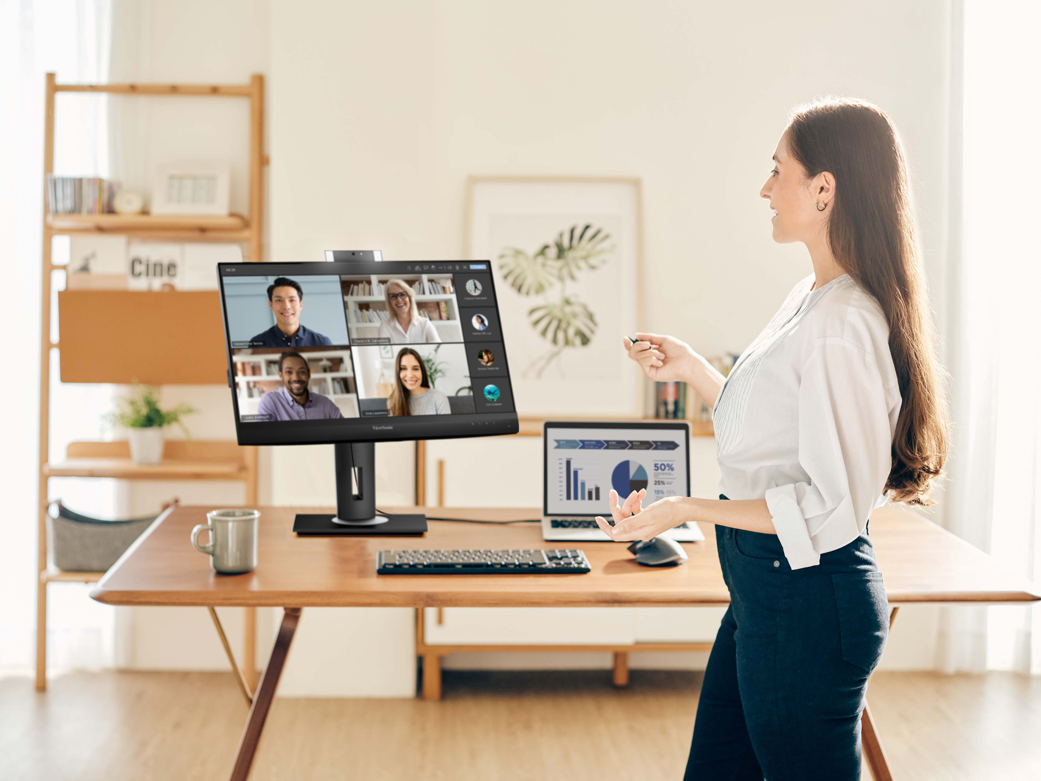 Perfect lighting and angles for the video conferencing 