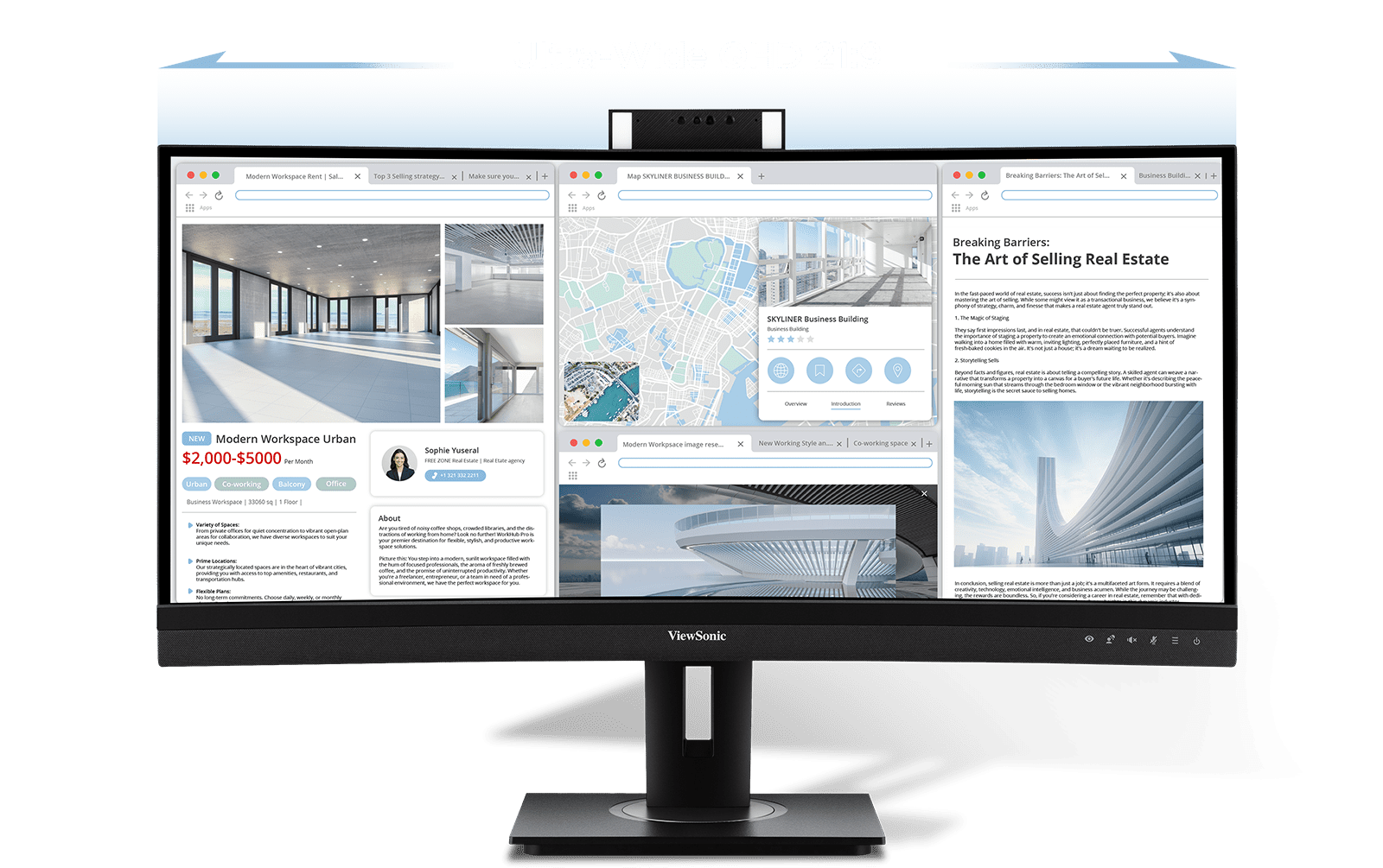 Écran Visio Incurvé avec Webcam