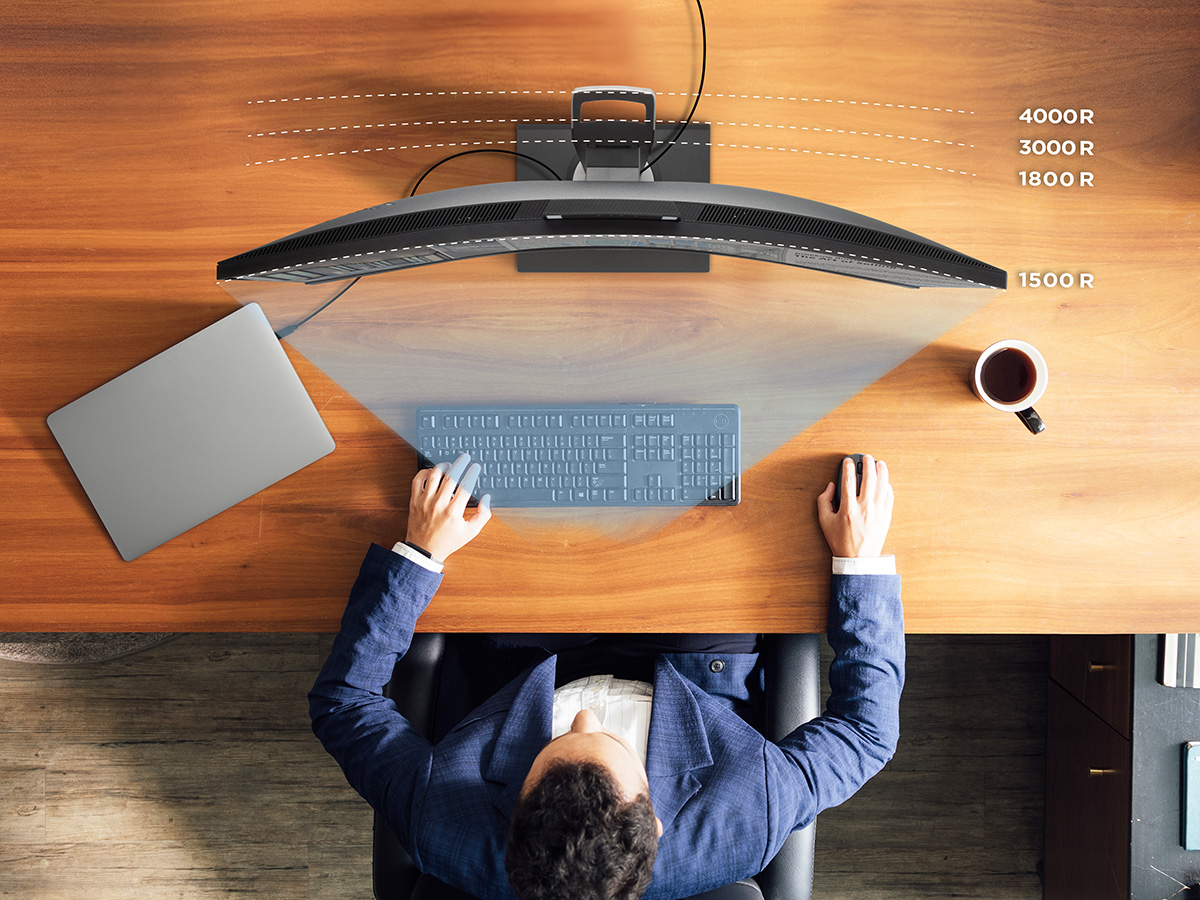 Écran Visio Incurvé avec Webcam
