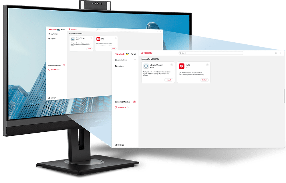 Écran Visio Incurvé avec Webcam