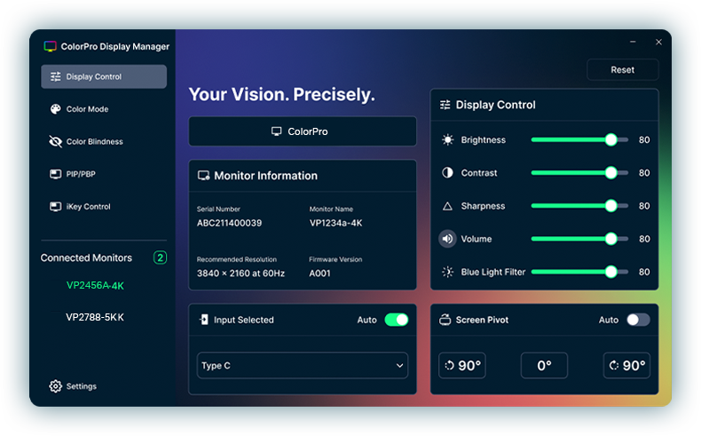 ViewSonic ColorPro Display Manager software.​