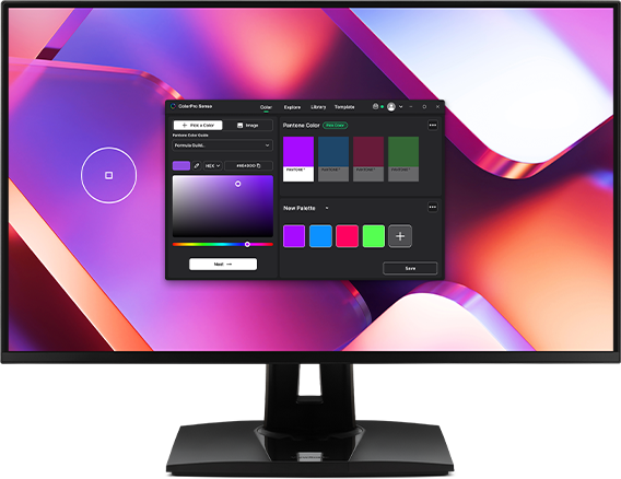 ViewSonic monitor with ColorPro Sense software.​