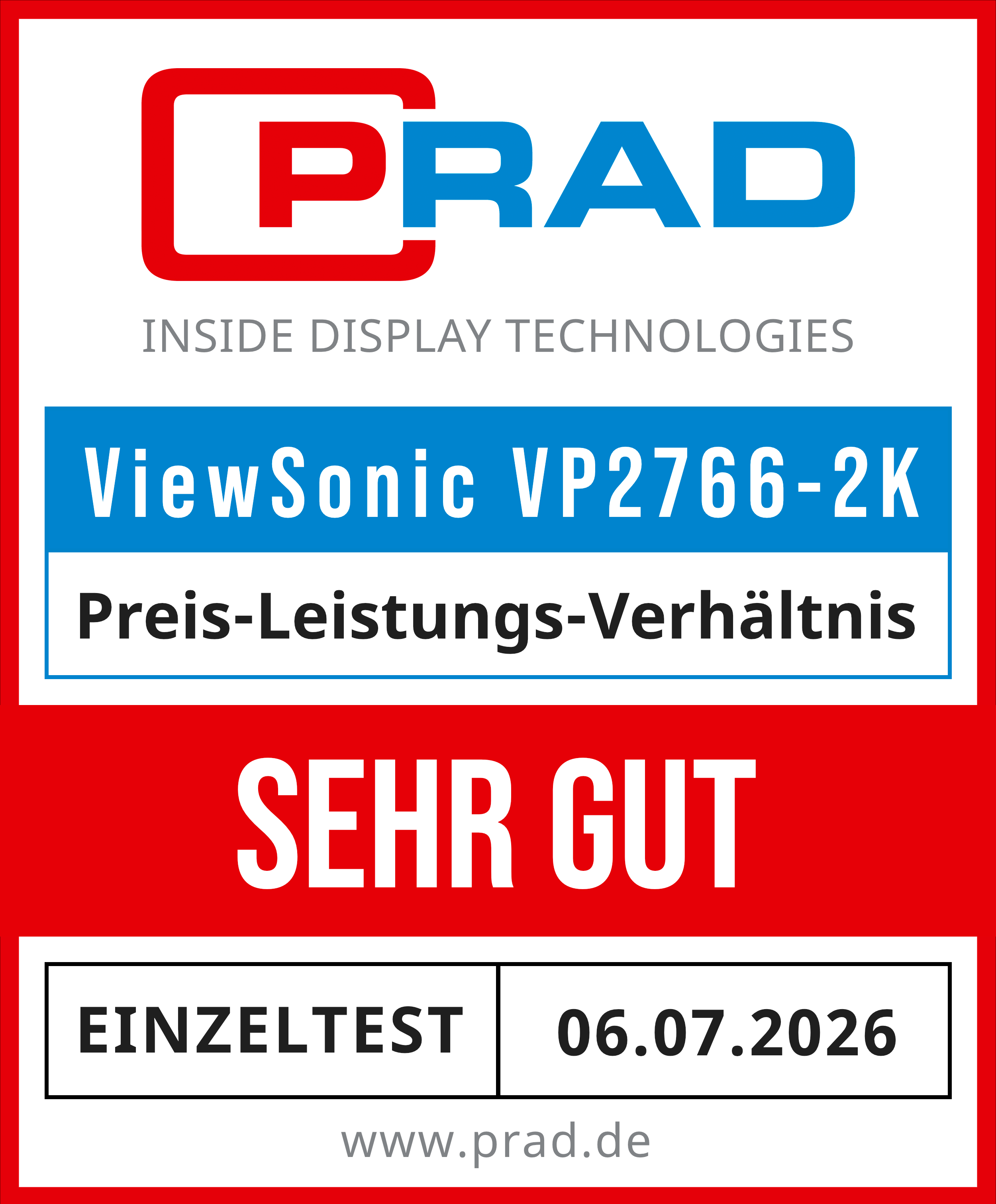 ViewSonic VP2766-2K im Test: Farbprofi zum Kampfpreis